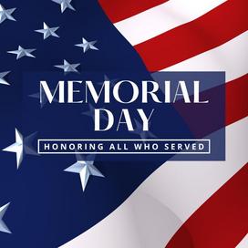 CLOSED MEMORIAL DAY