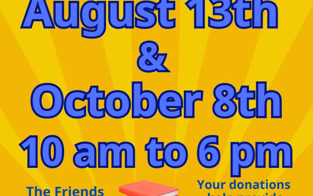 book sale august 13th and October 8th