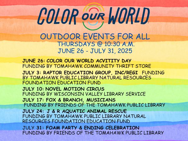 Color Our World Storytime Tuesdays @ 10:30 a.m.