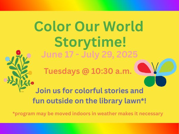color our world storytime sign