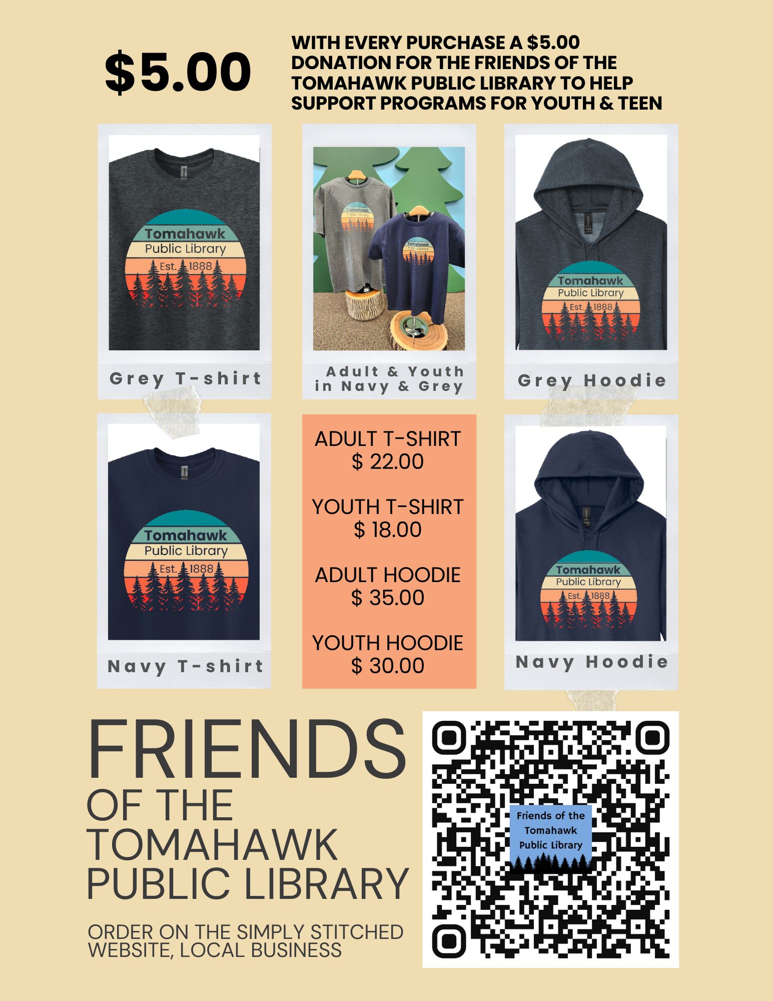 Friends of the Library Tshirt and Hoodie Sale Fundraiser