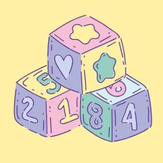 Cartoon toddler building blocks