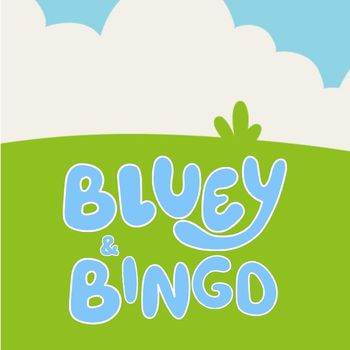 A pixelated green field under a blue sky with white clouds and a small clump of green grass