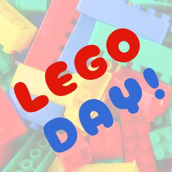 LEGO day header with LEGOs in foreground